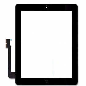 Apple iPad 3 skārienjūtīgais ekrāns / panelis su Home mygtuku laikikliais (melns)