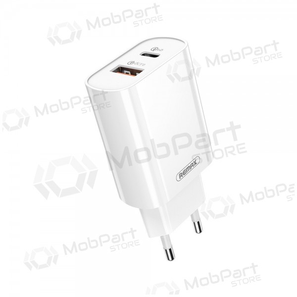 Tālruņa lādētājs Remax RP-U37 20 W USB-C + USB-A balts