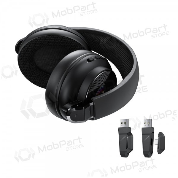 Bezvadu austiņas Acefast H15 Gaming aptverošas ar mikrofonu USB-C melnas