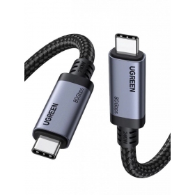 USB-C kabelis Ugreen L706 USB-C uz USB-C 1 m 240 W melns