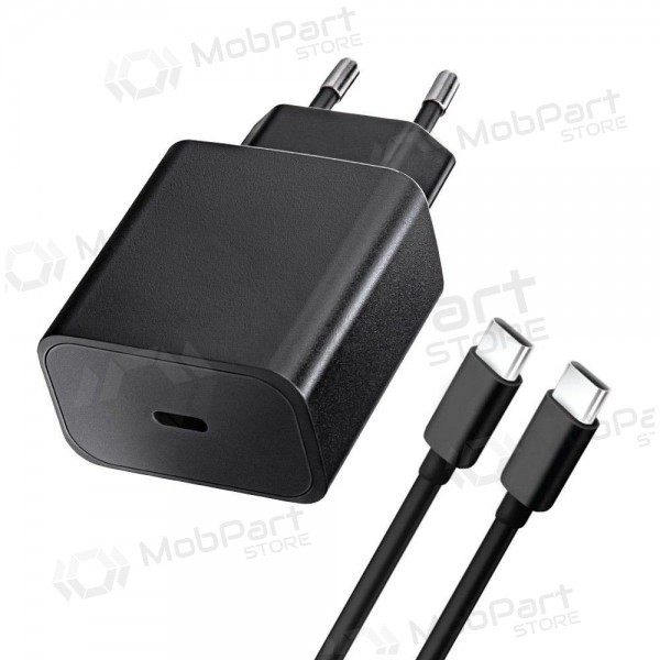 Tālruņa lādētājs Blue Star 20 W USB-C ar USB-C kabeli melns