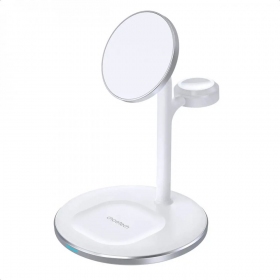 3 vienā bezvadu lādētājs Choetech T585-F 15 W balts