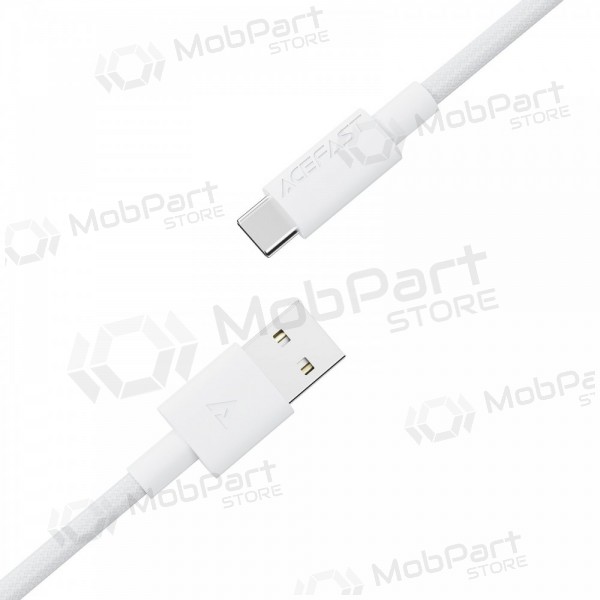 USB kabelis Acefast C18-04 USB-A to USB-C 1.2m balts
