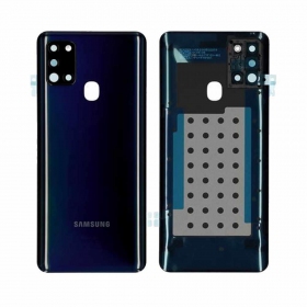 Samsung A217 Galaxy A21s 2020 aizmugurējais baterijas vāciņš (melns) (lietots grade C, oriģināls)