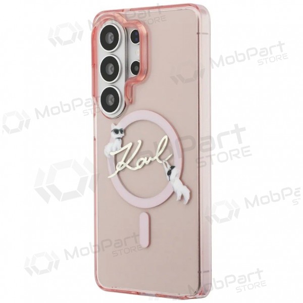 Samsung Galaxy S26 Ultra maciņš - Karl Lagerfeld IML Choupette Karl Script Logo Magnetic (rozā)