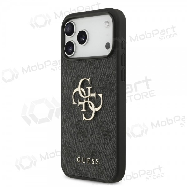 Apple iPhone 17 Pro Max maciņš - Guess PU 4G Metal Logo (pelēks)