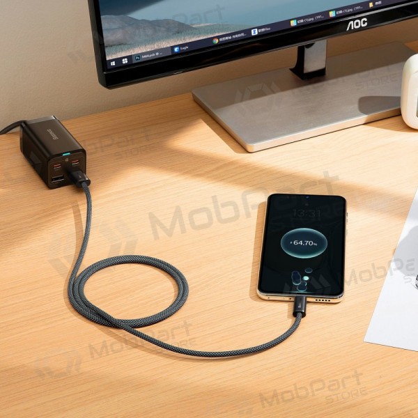 USB kabelis Baseus Dynamic 100W USB-A to Type-C 1.0m pelēks CALD000616