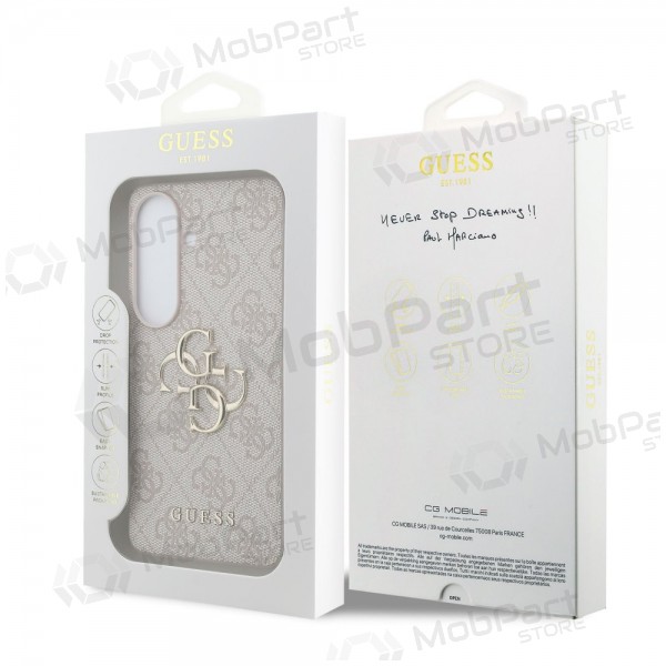 Samsung Galaxy S26 maciņš - Guess PU 4G Metal Logo (rozā)