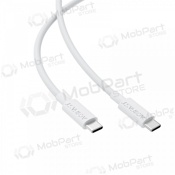 USB kabelis Acefast C18-03 60W USB-C to USB-C 1.2m balts