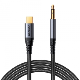 Audio kabelis Joyroom SY-A07 USB-C to 3,5mm 1.2m melns