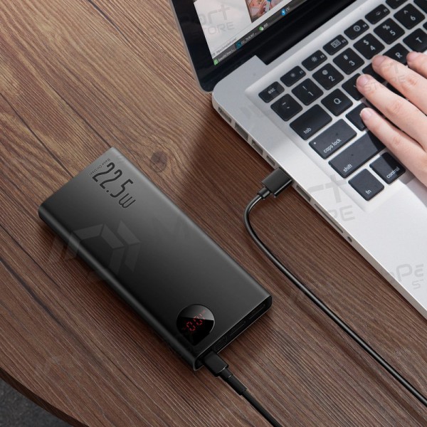 Ārējā baterija Power Bank Baseus Adaman 22.5W 20000mAh + Type-C 0.3m melna PPAD070101