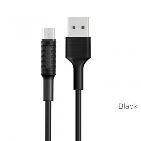 USB kabelis Borofone BX1 microUSB 1.0m (melns)