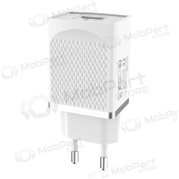 Lādētājs HOCO C42A Vast power QC3.0 USB 18W (3.6V-6.5V/3A, 6.6V-9V/2A, 9.1V-12V/1.5A) (balts)