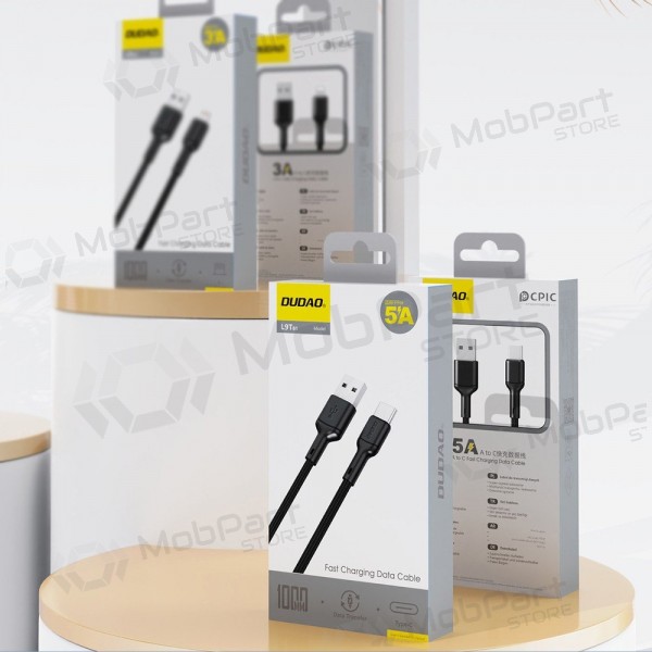 USB kabelis Dudao L9T USB-A uz USB-C 5A 1.0m melns