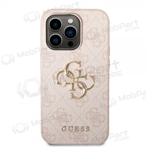 Apple iPhone 14 Pro Max maciņš - Guess PU 4G Metal Logo (rozā)