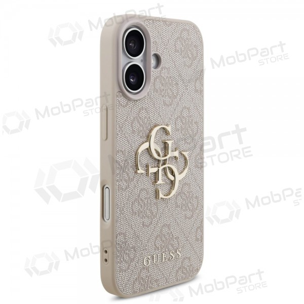 Apple iPhone 17 maciņš - Guess PU 4G Metal Logo (rozā)