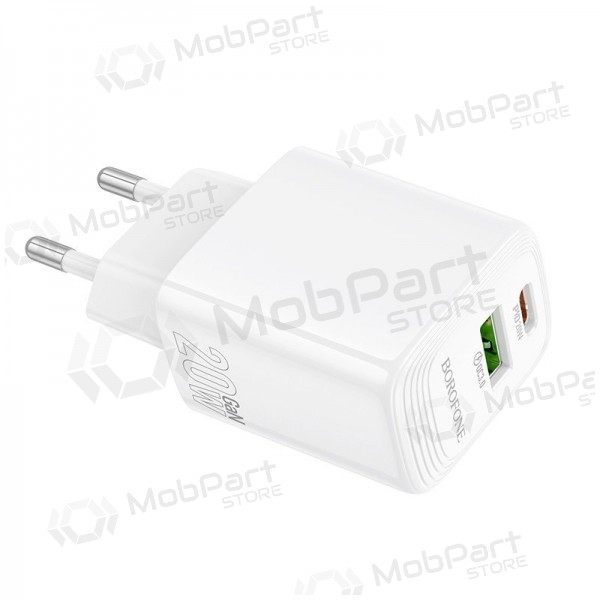 Lādētājs Borofone BN27 20W USB-C/USB-A balts