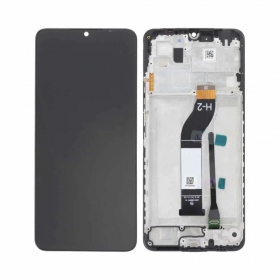 Ekranas Xiaomi Redmi 13C 4G/5G/Poco C65 su lietimui jautriu stikliuku un rėmeliu Black ORG