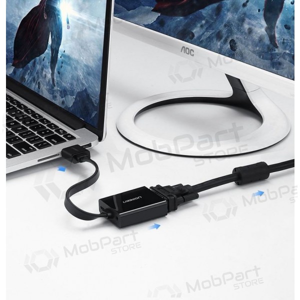 Adapteris Ugreen MM103 HDMI uz VGA melns