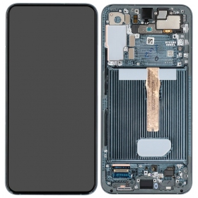 Ekranas Samsung S906 S22 Plus su lietimui jautriu stikliuku un rėmeliu Green oriģināls (service pack)