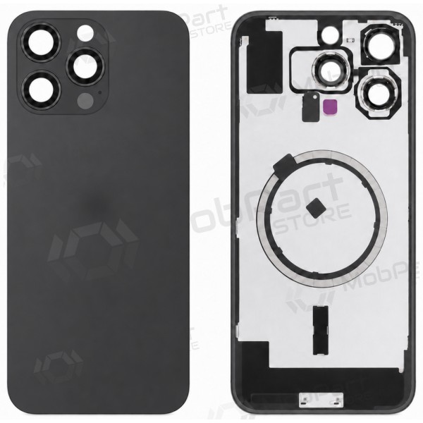 Apple iPhone 16 Pro Max aizmugurējais vāciņš (melns) (Premium)