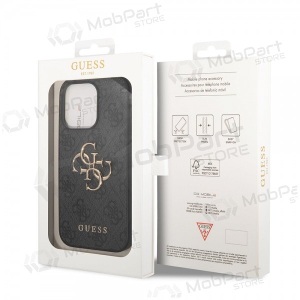 Apple iPhone 14 Pro maciņš - Guess PU 4G Metal Logo (pelēks)