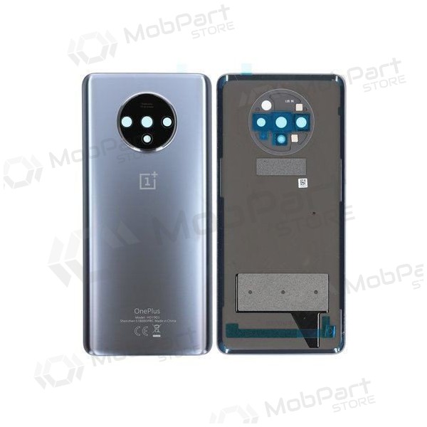 OnePlus 7T aizmugurējais baterijas vāciņš sudraba (Frosted Silver) (lietots grade C, oriģināls)
