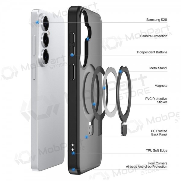 Samsung Galaxy S26 maciņš - Dux Ducis Yind Magnetic Stand (melns)
