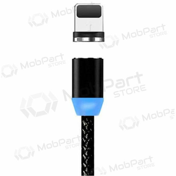 USB kabelis Magnetic Lightning 1.0m (melns)