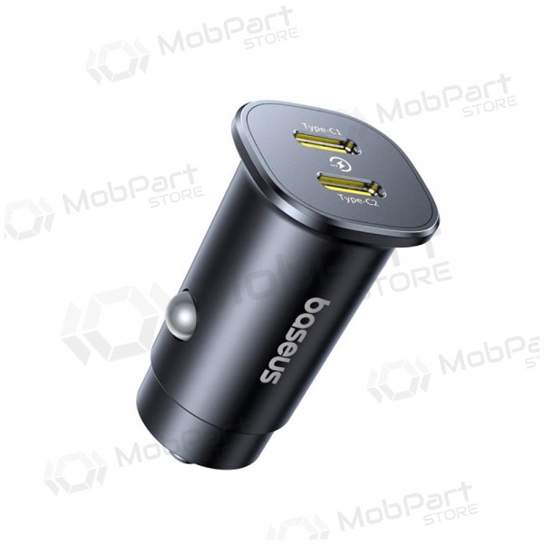 Auto lādētājs Baseus GoTrip 2xUSB-C 30W melns C00072300123-01