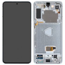 Ekranas Samsung G996 S21 Plus su lietimui jautriu stikliuku un rėmeliu Phantom Silver oriģināls (service pack)