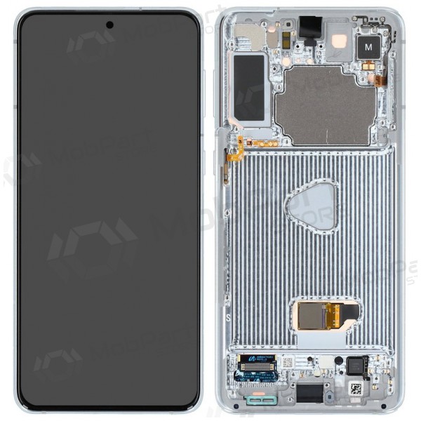 Ekranas Samsung G996 S21 Plus su lietimui jautriu stikliuku un rėmeliu Phantom Silver oriģināls (service pack)