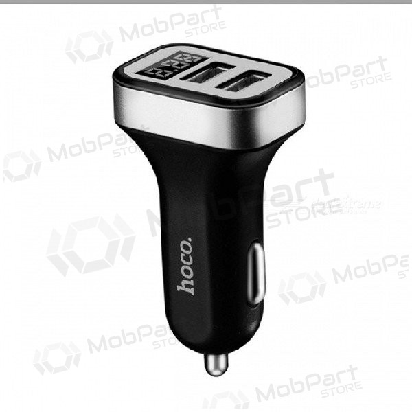 Auto lādētājs HOCO Z3 Dual Usb (Display, 3.1A) (melns)