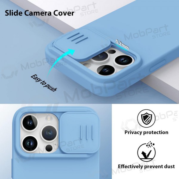 Apple iPhone 15 Pro vāciņš „Nillkin Silicone“ (gaiši zils) Apple iPhone 15 Pro vāciņš „Nillkin Silicone“ (gaiši zils)