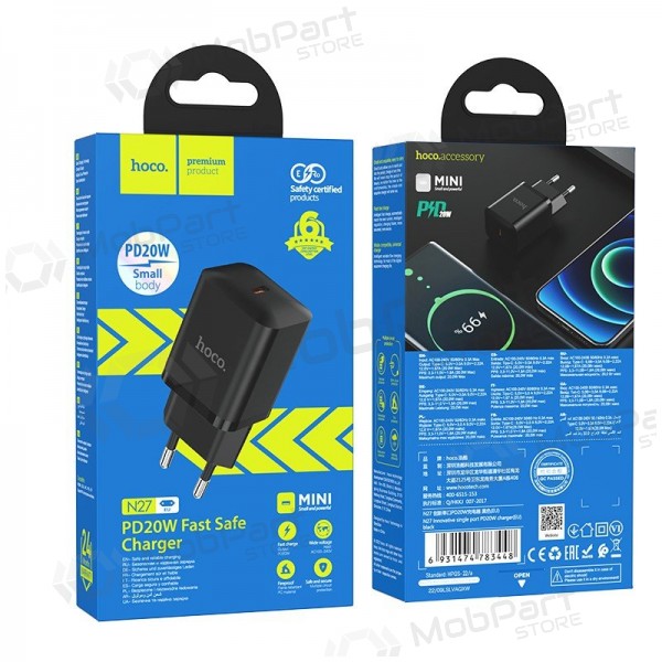Lādētājs buitinis Hoco N27 Innovative PD20W melns