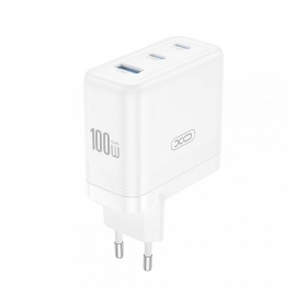Tālruņa lādētājs XO CE35 100 W 2x USB-C + USB-A balts