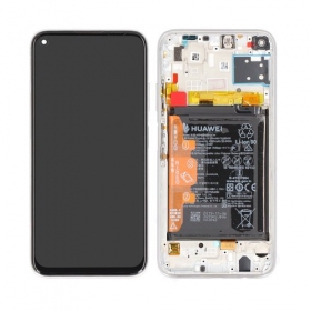 Huawei P40 Lite ekrāns (Breathing Crystal) (ar rāmīti un baterija) (service pack) (oriģināls)