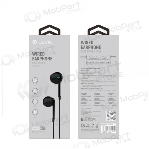 Brīvroku aprīkojums Devia Pure Sound 3,5mm (melna)