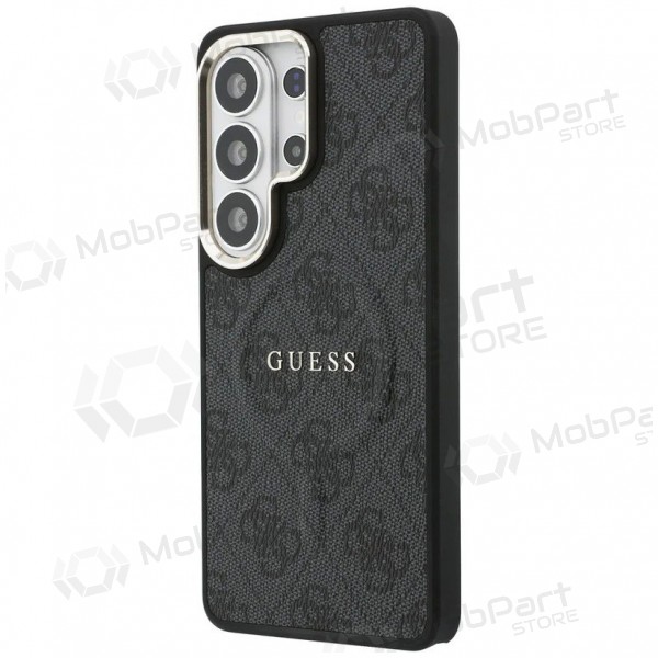 Samsung Galaxy S26 Ultra maciņš - Guess PU Leather 4G Gold Frame Magnetic (melns)