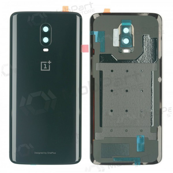 OnePlus 6T aizmugurējais baterijas vāciņš melns (Midnight Black) (lietots grade B, oriģināls)