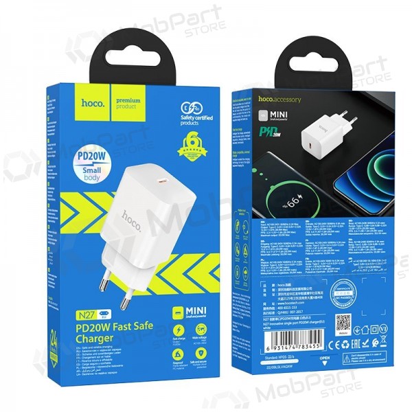 Lādētājs buitinis Hoco N27 Innovative PD20W balts