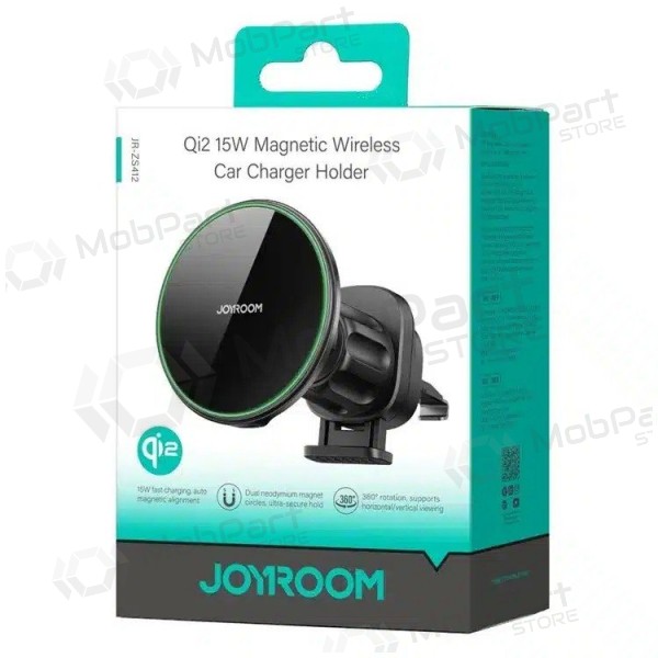 Automobilinis laikiklis-lādētājs Joyroom JR-ZS412 Qi2 MagSafe 15W melns