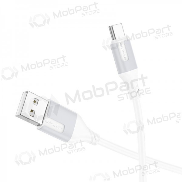 USB-C kabelis Borofone BX101 USB-A uz USB-C 1 m balts