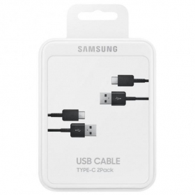 USB kabelis Samsung EP-DG930 Type-C 1.5m 2gab. (melns) (OEM)
