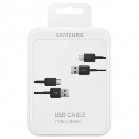 USB kabelis Samsung EP-DG930MBEGWW Type-C 1.5m 2gab. (melns) (OEM)