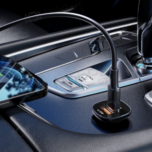 Lādētājs automobilinis Acefast B1 Mini 38W USB-C+USB-A melns