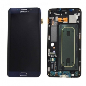 Samsung G925F Galaxy S6 Edge ekrāns (melns) (ar rāmīti) (lietots grade B, oriģināls)