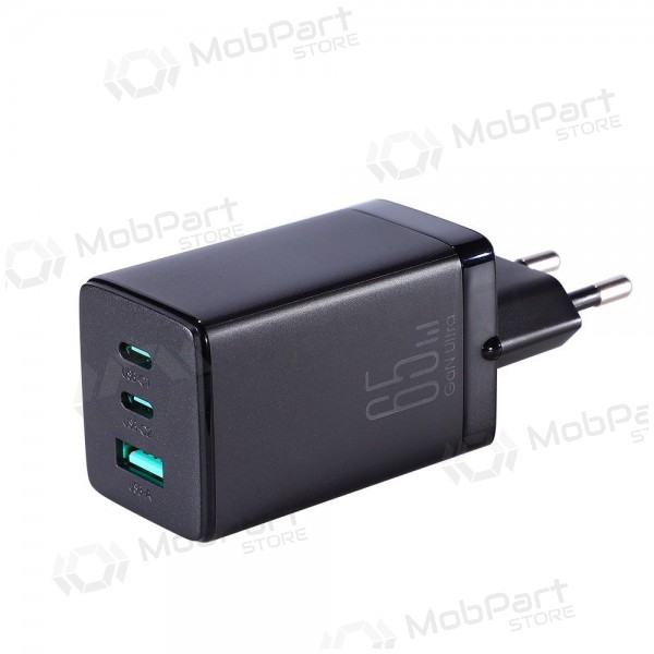 Lādētājs buitinis Joyroom GaN JR-TCG01 2xUSB-C/USB-A 65W + USB-C cable 1.2m melns