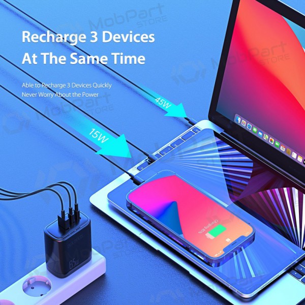 Lādētājs Dux Ducis C110 2xPD + Quick Charge 3.0 (melns)