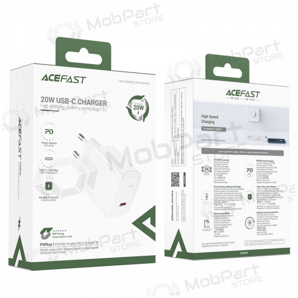 Lādētājs buitinis Acefast A1 PD20W USB-C melns
